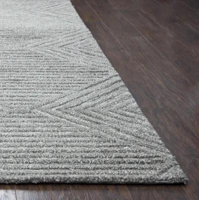 Suffolk Gray/Natural Geometric/Solid Wool 10' x 13' Rectangle Rug