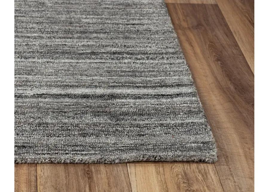 Seasand Gray Muted Stripe Recycled Polyester 5' x 7'6" Rectangle Rug