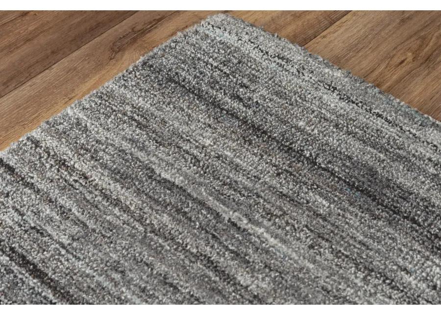 Seasand Gray Muted Stripe Recycled Polyester 5' x 7'6" Rectangle Rug