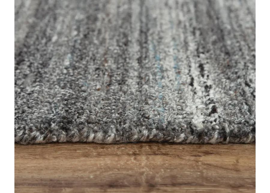 Seasand Gray Muted Stripe Recycled Polyester 5' x 7'6" Rectangle Rug