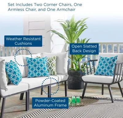 Riverside 4 Piece Outdoor Patio Aluminum Set