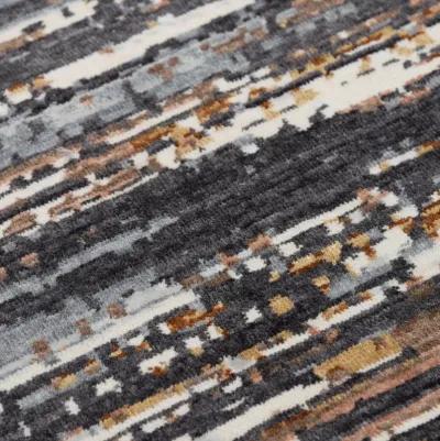 Jasper Charcoal/ Multi Abstract Recycled Polyester 2'6" x 8' Runner Rug