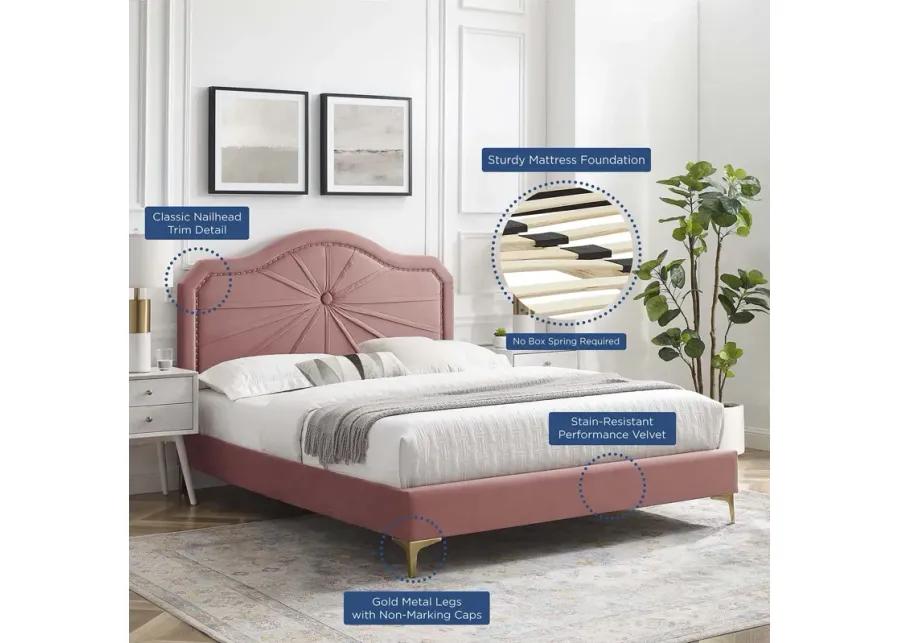 Portia Performance Velvet King Platform Bed