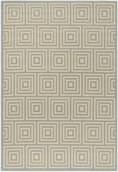 LINDEN 173 Collection LND173L-4 Cream / Aqua 4' X 6'