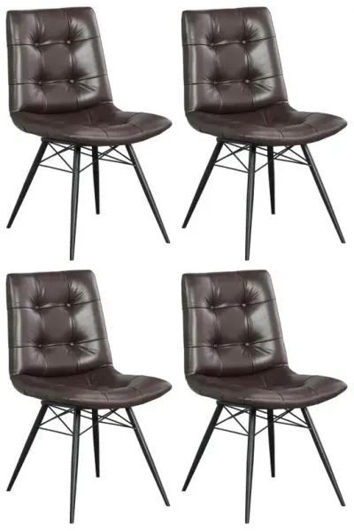 Aiken Upholstered Tufted Side Chairs Brown (Set of 4)