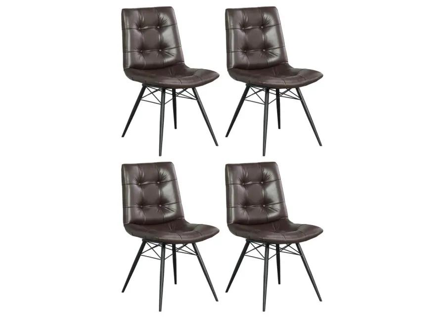 Aiken Upholstered Tufted Side Chairs Brown (Set of 4)