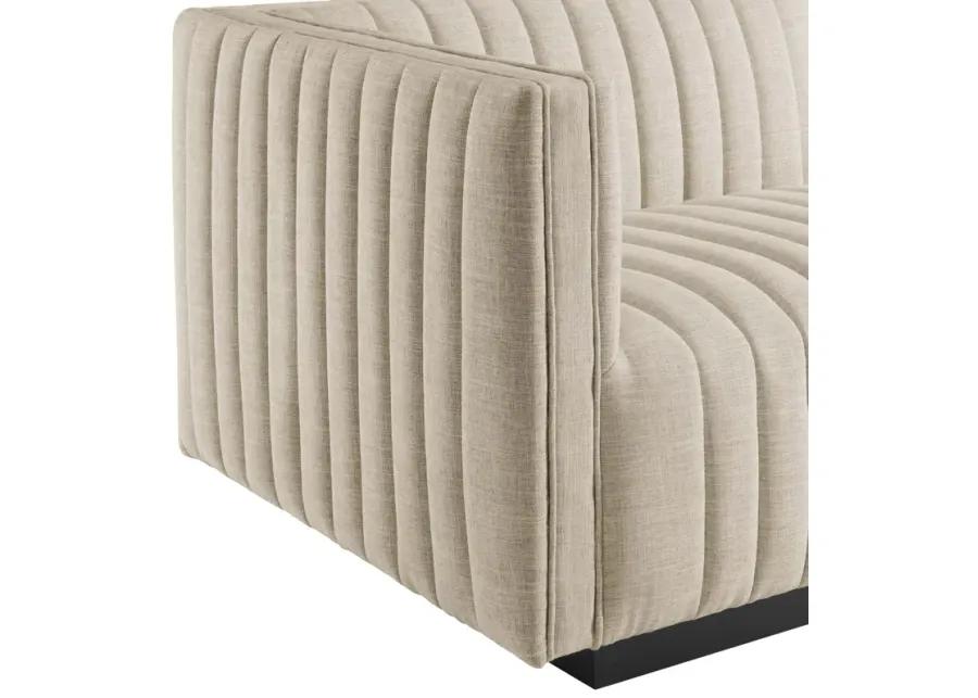 Conjure Channel Tufted Upholstered Fabric Left-Arm Chair