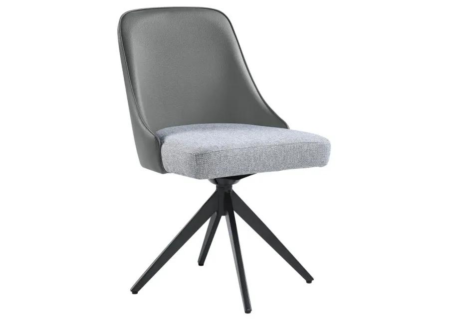 Accrington Upholstered Swivel Side Chairs (Set of 2) Grey And Gunmetal