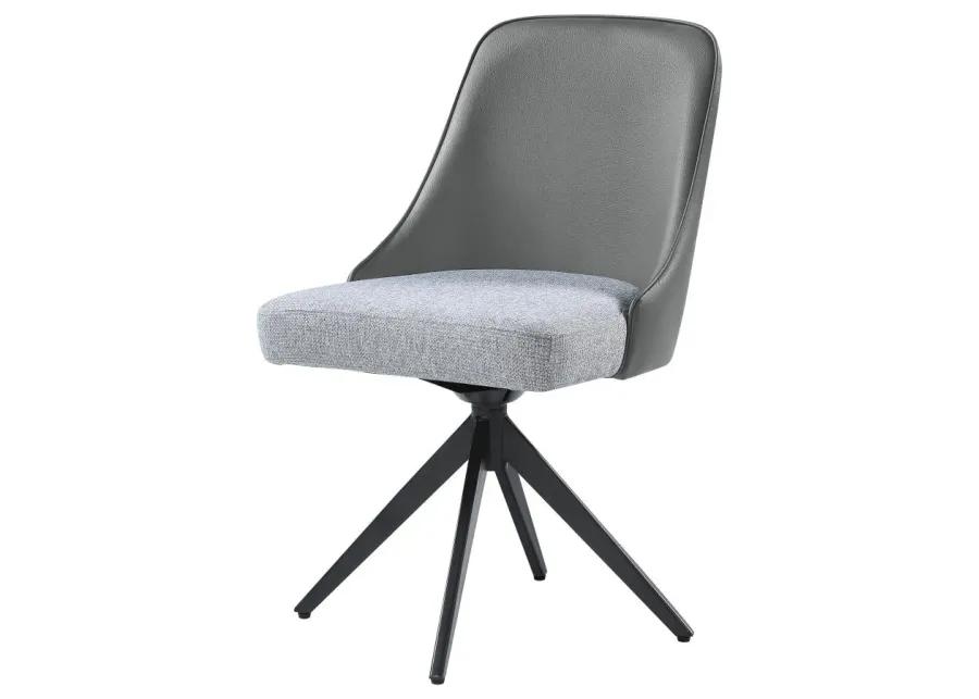 Accrington Upholstered Swivel Side Chairs (Set of 2) Grey And Gunmetal