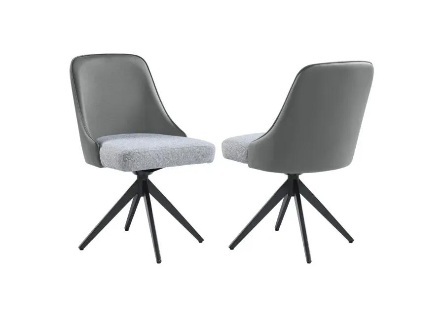 Accrington Upholstered Swivel Side Chairs (Set of 2) Grey And Gunmetal