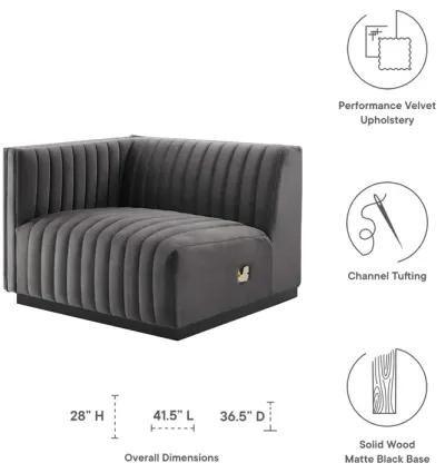 Conjure Channel Tufted Performance Velvet Left-Arm Chair