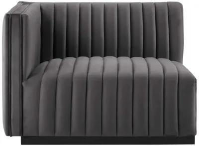 Conjure Channel Tufted Performance Velvet Left-Arm Chair