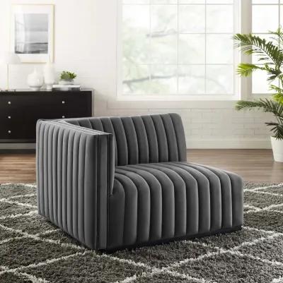 Conjure Channel Tufted Performance Velvet Left-Arm Chair