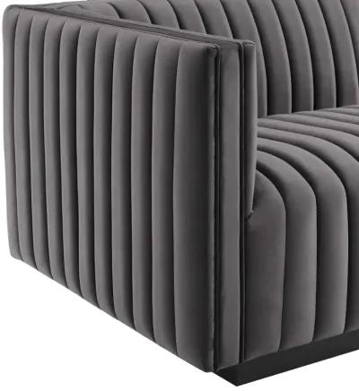 Conjure Channel Tufted Performance Velvet Left-Arm Chair