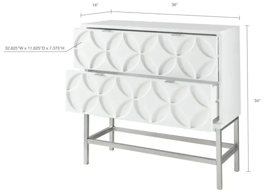 Madison Park Sonata White Accent Chest with 2 Drawers