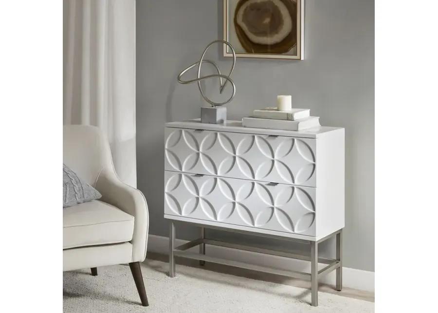 Madison Park Sonata White Accent Chest with 2 Drawers