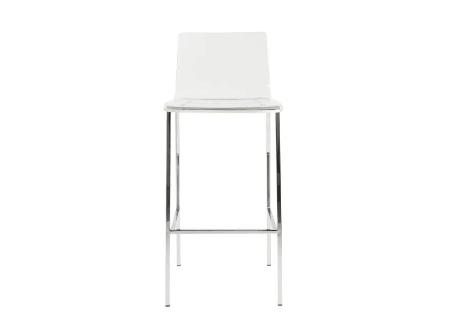 Chloe Bar Stool in Clear with Chrome Legs - Set of 2