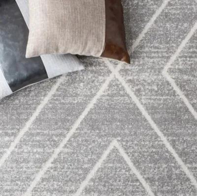 ADIRONDACK Contemporary Grey / Ivory 6' X 6' Square Powerloomed Rug