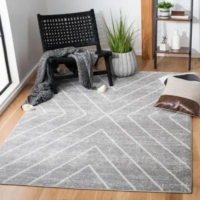 ADIRONDACK Contemporary Grey / Ivory 6' X 6' Square Powerloomed Rug