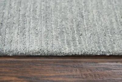 Fifth Avenue Gray Solid Wool 9'x12' Rectangle Rug