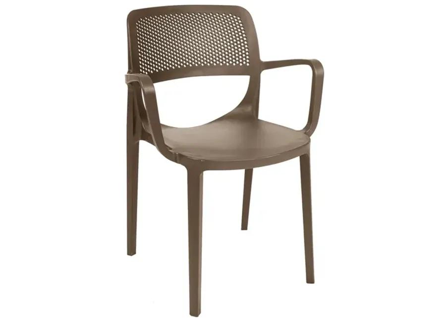 Mila Set of 4 Stackable Armchair-Cappuccino