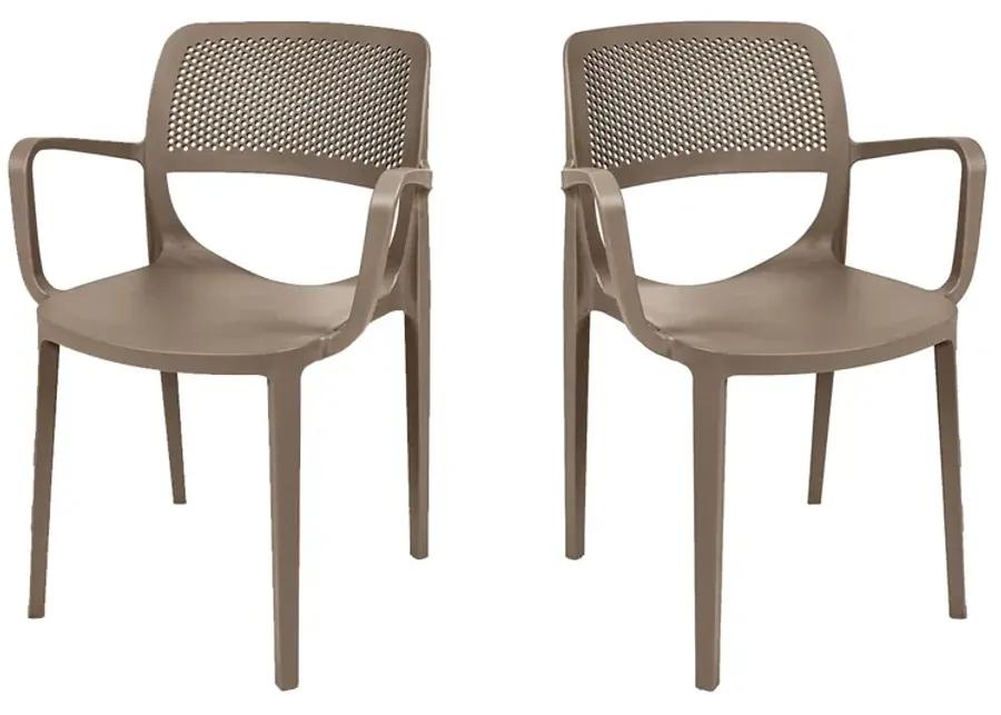 Mila Set of 4 Stackable Armchair-Cappuccino