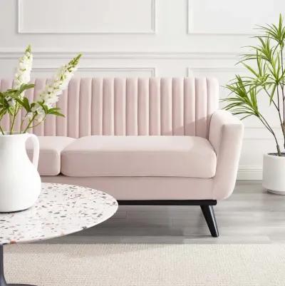 Engage Channel Tufted Performance Velvet Loveseat