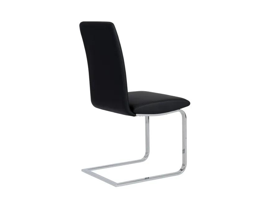 Cinzia Dining Chair in Black with Chrome Legs - Set of 2