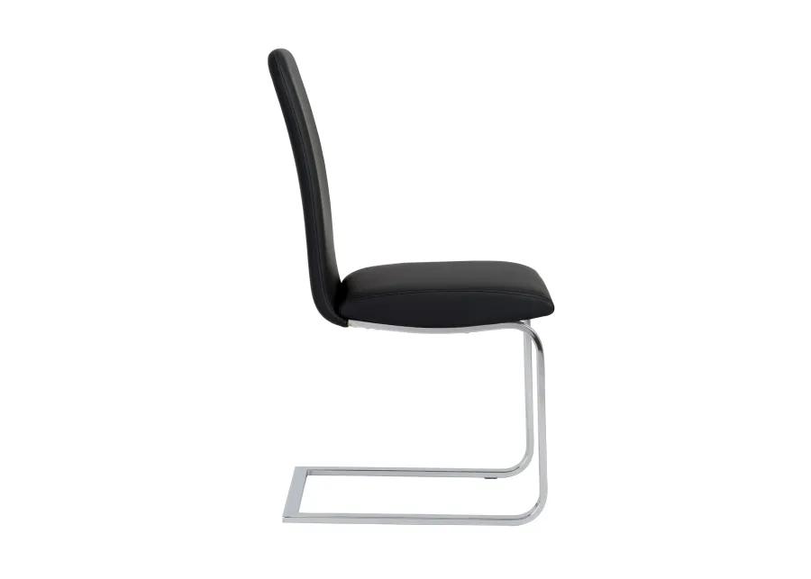 Cinzia Dining Chair in Black with Chrome Legs - Set of 2