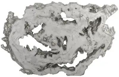 burled root wall art, large, silver leaf