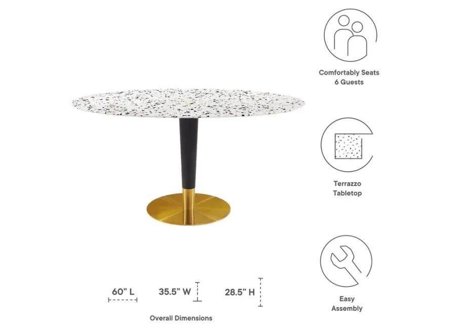 Zinque 60" Oval Terrazzo Dining Table