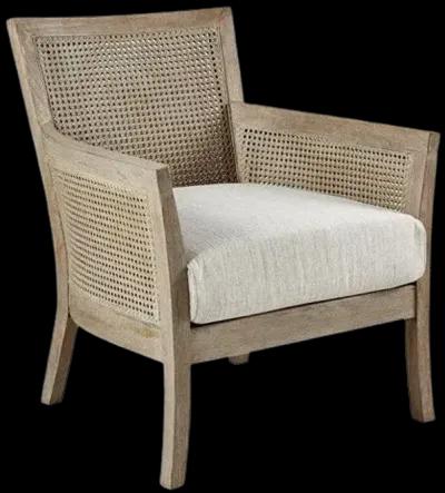 Madison Park Diedra Cream/Reclaimed Natural Cane Armchair