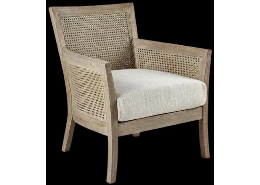 Madison Park Diedra Cream/Reclaimed Natural Cane Armchair