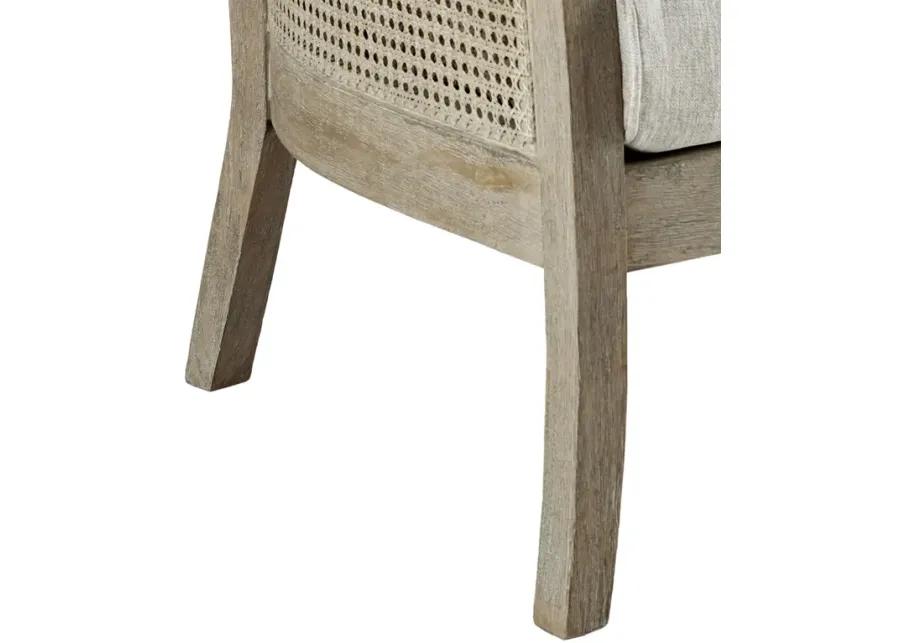 Madison Park Diedra Cream/Reclaimed Natural Cane Armchair