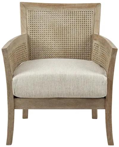 Madison Park Diedra Cream/Reclaimed Natural Cane Armchair