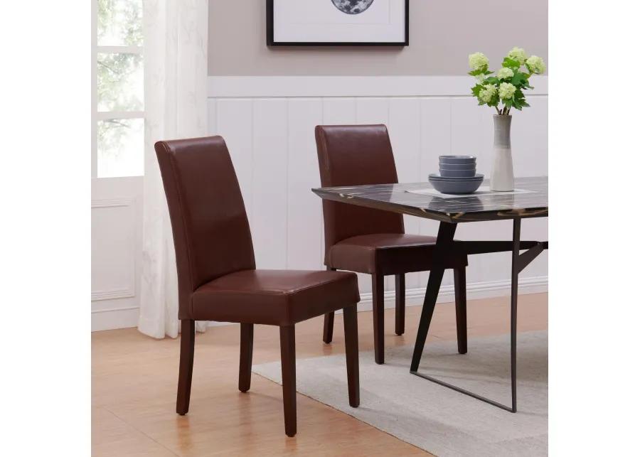 Hartford Leather Dining Side Chair, Cognac (Set of 2)