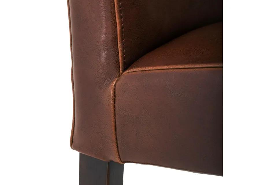 Hartford Leather Dining Side Chair, Cognac (Set of 2)