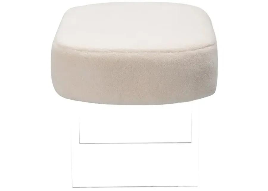 Warren Faux Sheepskin Ottoman