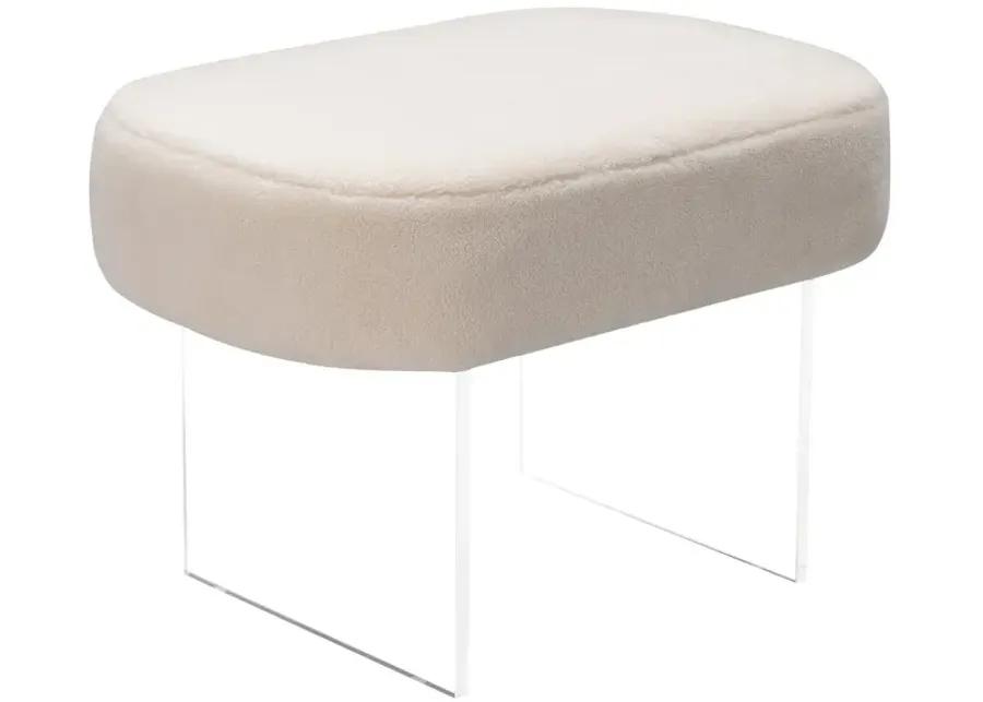 Warren Faux Sheepskin Ottoman