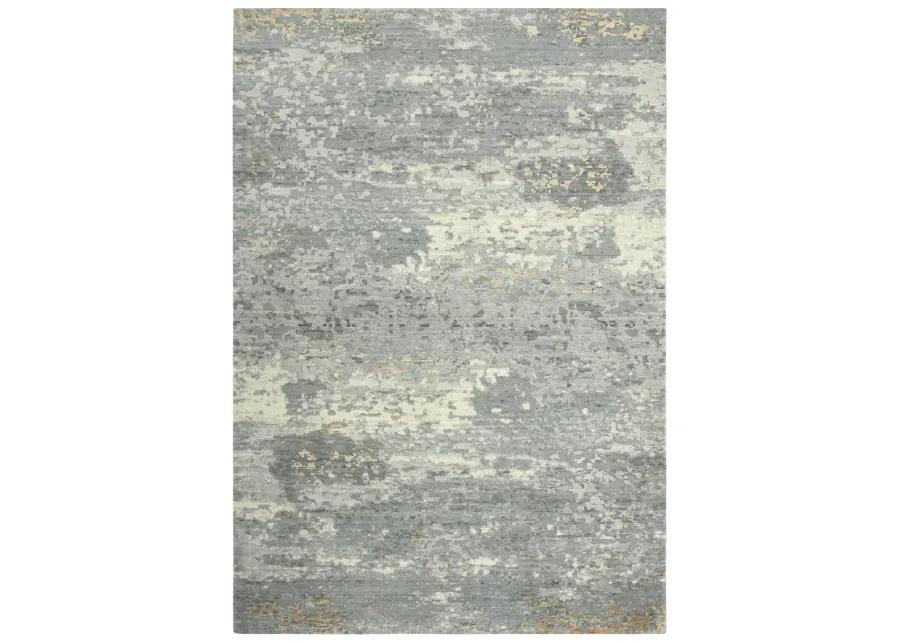 Artistry Gray Abstract NZ Wool/Tencel Blend 5' x 8' Rectangle Rug