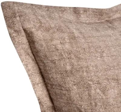 Amy 100% Linen 22" Square Throw Pillow India Pennty Brown