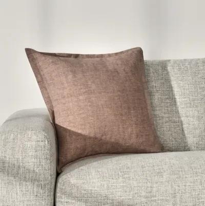 Amy 100% Linen 22" Square Throw Pillow India Pennty Brown