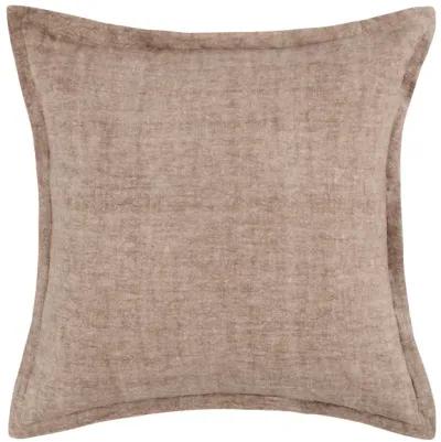 Amy 100% Linen 22" Square Throw Pillow India Pennty Brown