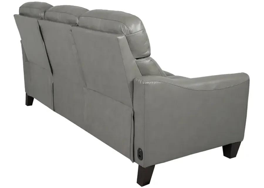 Milos 83" Zero Gravity Power Reclining Sofa in Light Gray Leather