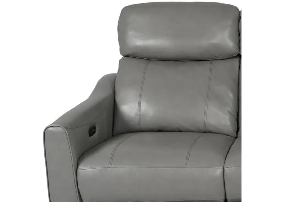 Milos 83" Zero Gravity Power Reclining Sofa in Light Gray Leather