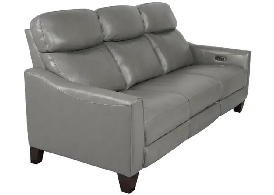 Milos 83" Zero Gravity Power Reclining Sofa in Light Gray Leather