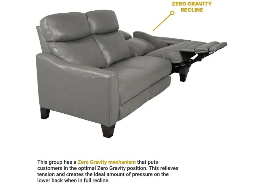 Milos 83" Zero Gravity Power Reclining Sofa in Light Gray Leather