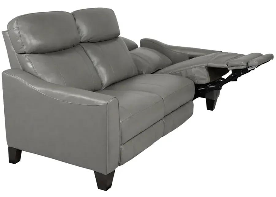 Milos 83" Zero Gravity Power Reclining Sofa in Light Gray Leather