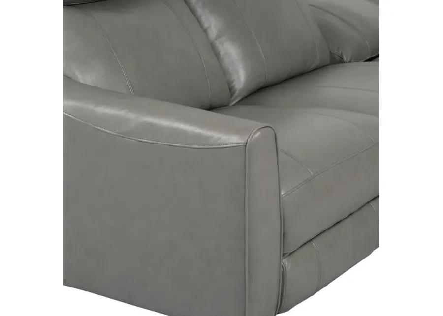 Milos 83" Zero Gravity Power Reclining Sofa in Light Gray Leather