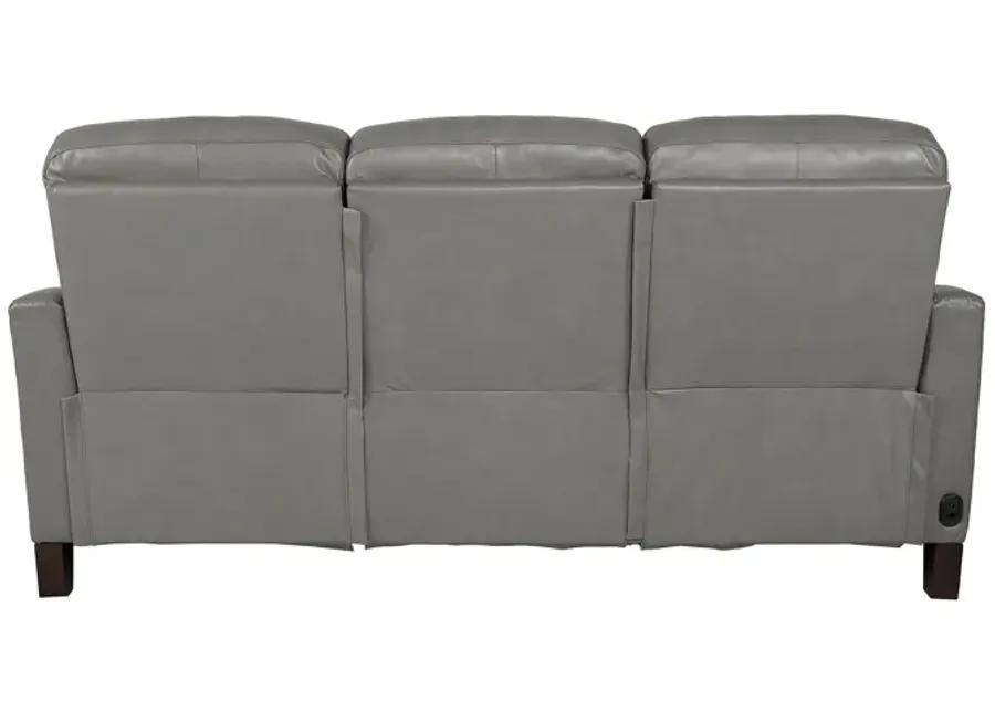 Milos 83" Zero Gravity Power Reclining Sofa in Light Gray Leather